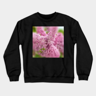 Pink lilac flowers on green background Crewneck Sweatshirt